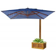 Guarda-Sol Ombrelone Charming 3,0m Quadrado Com Floreira Treliçada Azul Cia Sol Móveis