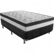 Cama Box + Colchão Solteiro Ortobom De Molas Physical Pocket 88x188x47