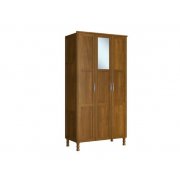 Guarda Roupas Porto Clássico Reflorestamento Com 3 Portas Cor Imbuia Brilho Mpo Móveis