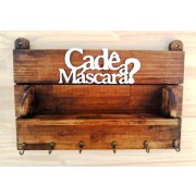Prateleira Decorativa Cadê A Máscara De Madeira Maciça Móveis Arpus