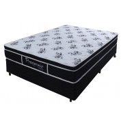 Cama Box + Colchão Casal Pro Dormir Ensacado Black Firme 138x188x51
