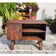 Rack Com 1 Porta E 1 Prateleira De Madeira Maciça Móveis Arpus