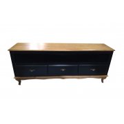 Rack Com 3 Gavetas 1,55m Preto De Madeira Maciça Móveis Rio Negrinho