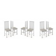 Conjunto De 6 Cadeiras Reta Móveis Tradição