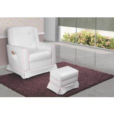 Poltrona De Balanço Pelmex Elegance Baby Corino Branco