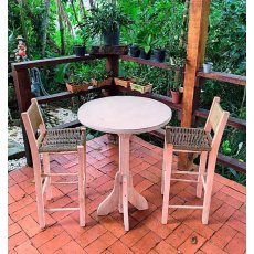 Jogo De Mesa Bistrô Com 2 Banquetas Sem Pintura De Madeira Maciça Bela Móveis