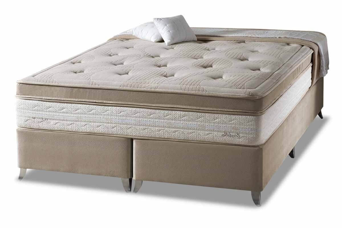 Cama Box + Colchão King Size Eruditto One Side Pillow Herval 193x203x64