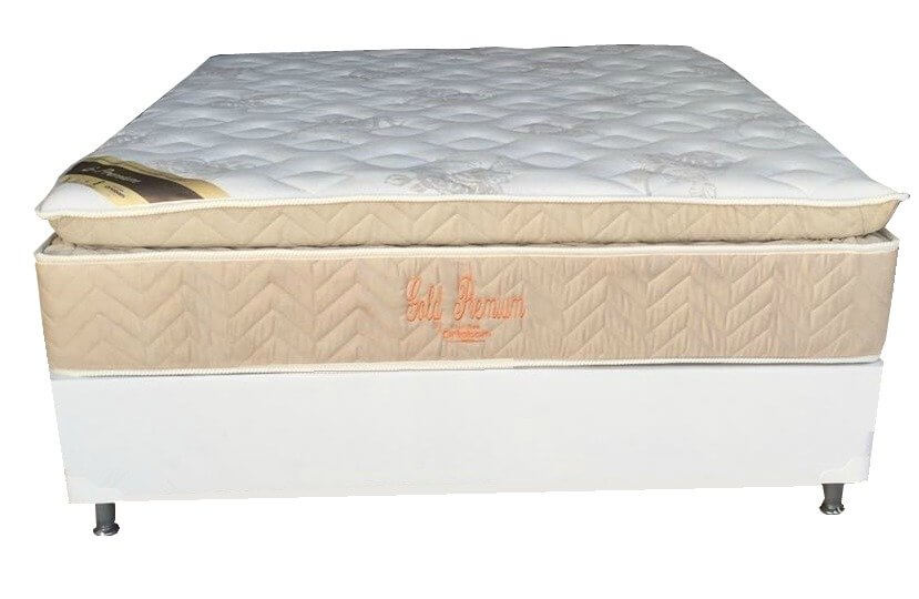 Cama Box + Colchão De Casal G Premium 138x188x69